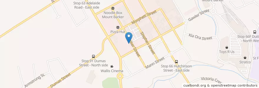 Mapa de ubicacion de Espressomento en Australië, Zuid-Australië, Mount Barker District Council.