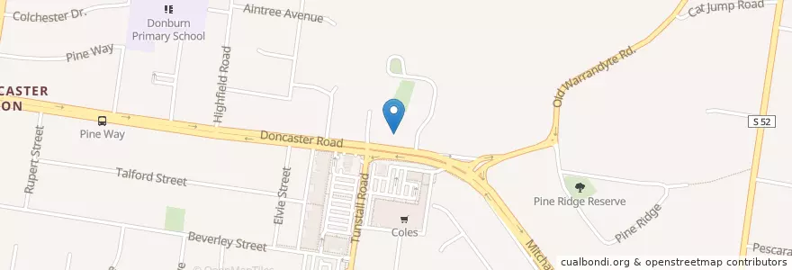 Mapa de ubicacion de Donvale Rehabilitation Hospital en Australie, Victoria, City Of Manningham.