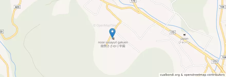 Mapa de ubicacion de 能勢ささゆり学園 en 日本, 大阪府, 豊能郡, 能勢町.