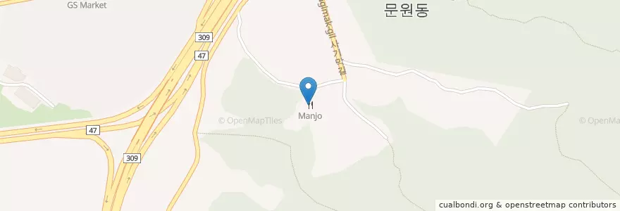 Mapa de ubicacion de Manjo en 대한민국, 경기도, 과천시.