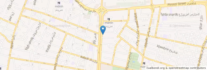 Mapa de ubicacion de بانک گردشگری en ایران, استان تهران, شهرستان تهران, تهران, بخش مرکزی شهرستان تهران.