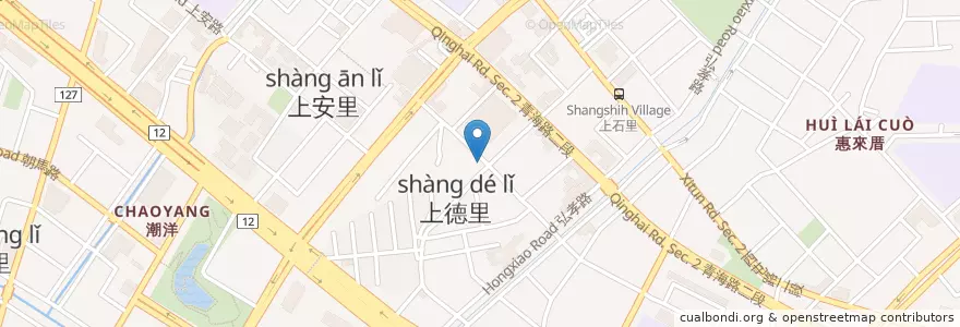 Mapa de ubicacion de 上德公園 en Тайвань, Тайчжун, 西屯區.