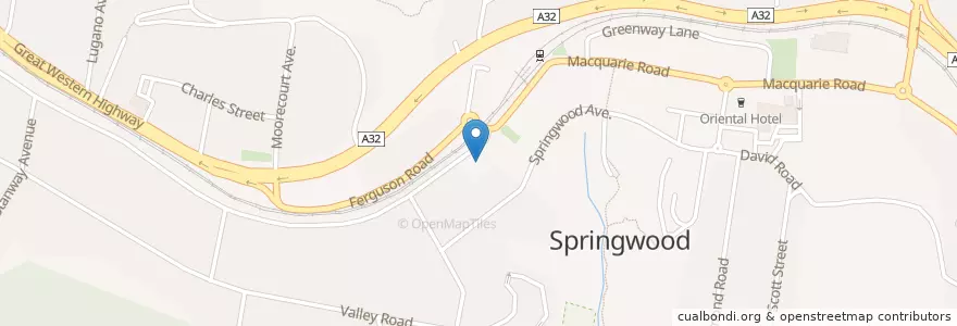 Mapa de ubicacion de Springwood Community Healthcare en Austrália, Nova Gales Do Sul, Sydney, Blue Mountains City Council.