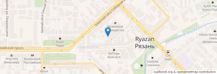 Mapa de ubicacion de Сбербанк en Rusia, Центральный Федеральный Округ, Рязанская Область, Городской Округ Рязань.