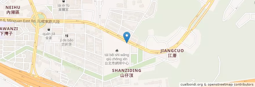 Mapa de ubicacion de 臺北市網球中心 en 臺灣, 新北市, 臺北市, 內湖區.