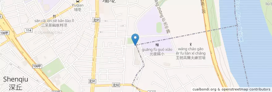 Mapa de ubicacion de 光復國小 en Taiwan, 新北市, 板橋區.