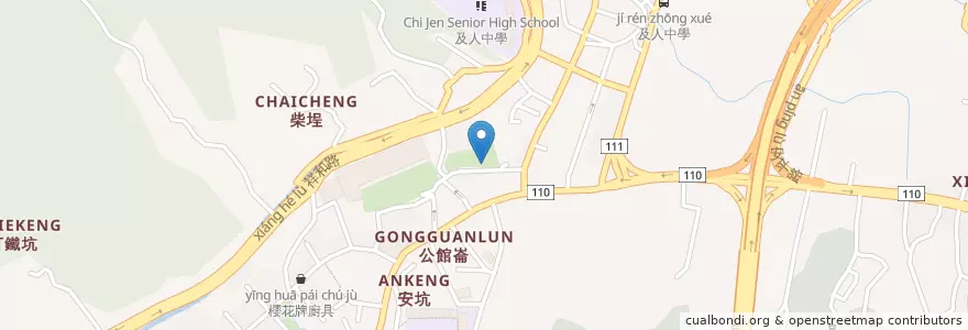 Mapa de ubicacion de 安光公園 en تایوان, 新北市, 新店區.