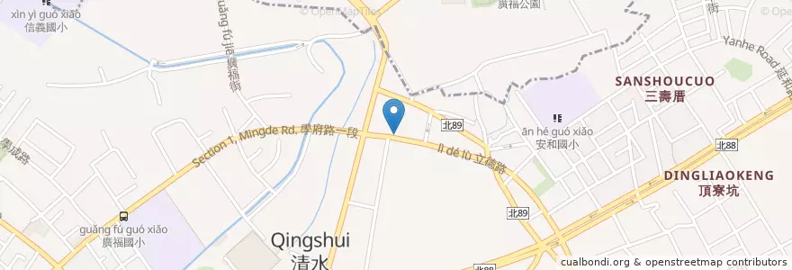 Mapa de ubicacion de 立德青雲路口 en 타이완, 신베이 시, 투청 구.