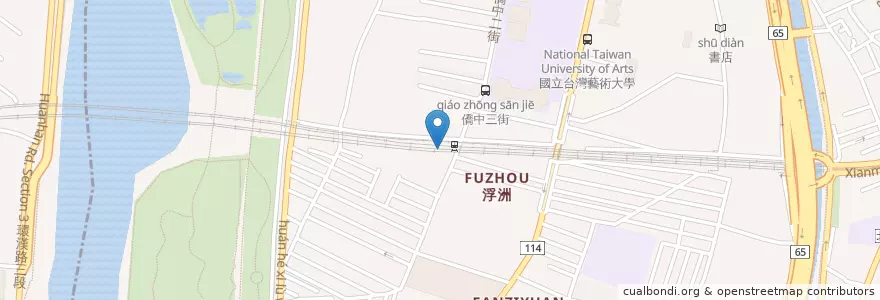 Mapa de ubicacion de 浮洲火車站 en تايوان, تايبيه الجديدة, 板橋區.