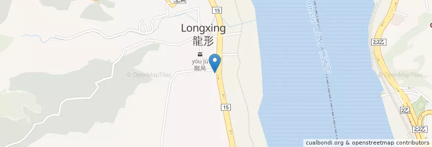 Mapa de ubicacion de 龍形停車場 en 타이완, 신베이 시, 바리 구.