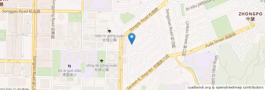 Mapa de ubicacion de 安強公園 en 台湾, 新北市, 台北市, 信義区.