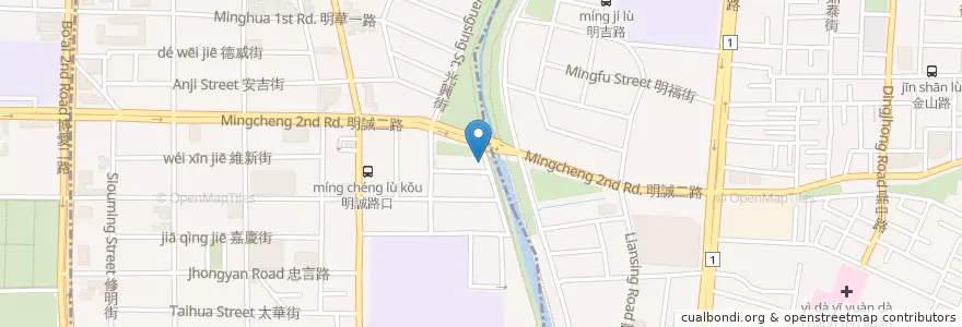 Mapa de ubicacion de 廣招英彰化肉圓明誠店 en 타이완, 가오슝시, 싼민구, 쭤잉구.