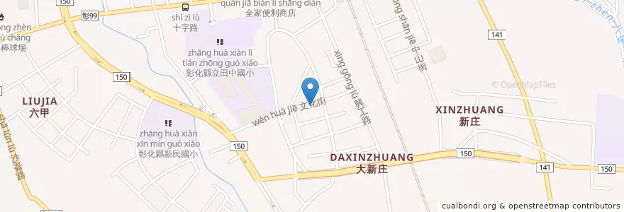 Mapa de ubicacion de Coffee Bear en تایوان, 臺灣省, شهرستان جانگوآ, 田中鎮.