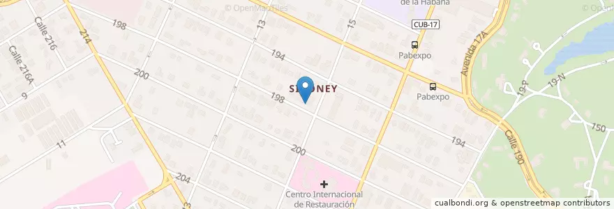 Mapa de ubicacion de Estación de Policía de Siboney en Cuba, La Habana, Playa.