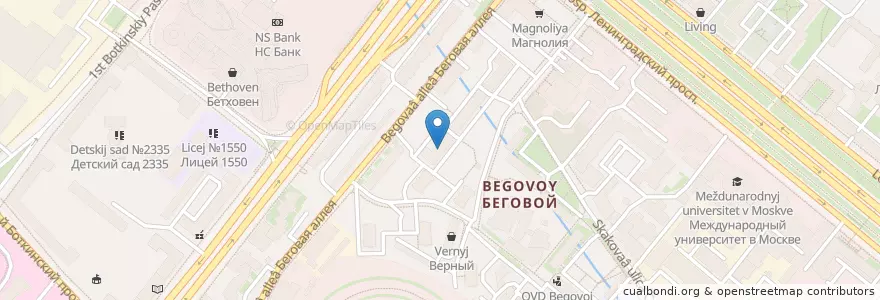 Mapa de ubicacion de СПДО № 2 школы № 1784 en Rusland, Centraal Federaal District, Moskou, Северный Административный Округ, Район Беговой.