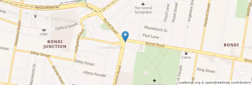 Mapa de ubicacion de Bondi Road Doctors en Australia, New South Wales, Waverley Council, Sydney.