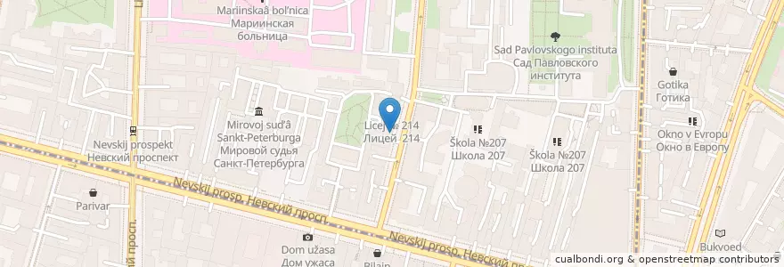 Mapa de ubicacion de Хоум Кредит en Russland, Föderationskreis Nordwest, Oblast Leningrad, Sankt Petersburg, Центральный Район.
