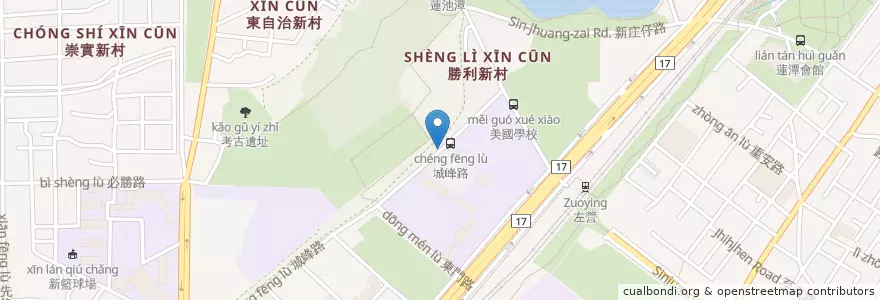Mapa de ubicacion de 美式熱狗堡專賣店 en Tayvan, Kaohsiung, 左營區.