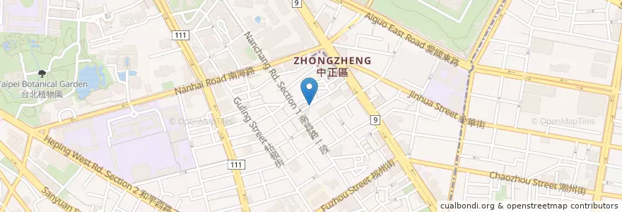 Mapa de ubicacion de 鮮味小火鍋 en 타이완, 신베이 시, 타이베이시, 중정 구.
