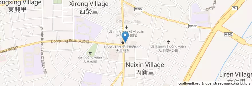 Mapa de ubicacion de Crown en Taïwan, Taichung, 大里區.