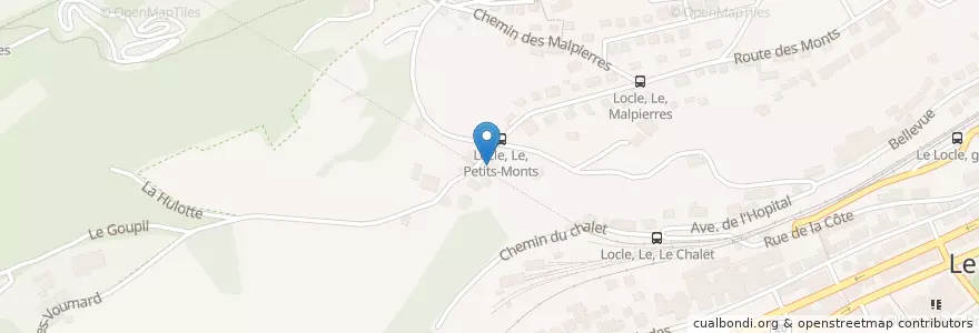 Mapa de ubicacion de EMS Les Fritillaires en Zwitserland, Neuchâtel, District Du Locle, Le Locle.