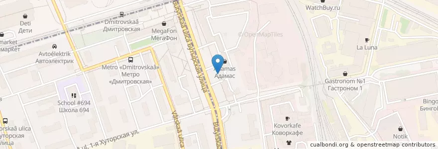 Mapa de ubicacion de OneBucksCoffee en Rússia, Distrito Federal Central, Москва, Северный Административный Округ, Бутырский Район.