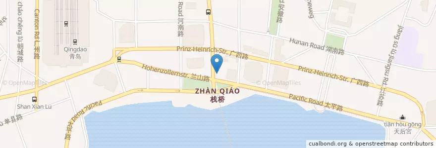 Mapa de ubicacion de 街里咖啡 en China, Shandong, 青岛市, 市南区.
