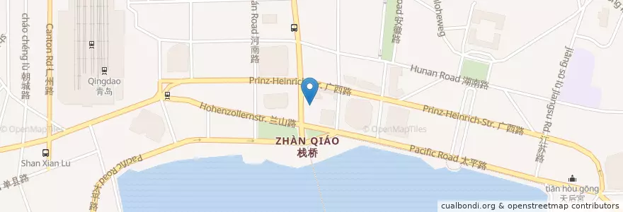 Mapa de ubicacion de 中山路壹号 en الصين, شاندونغ, مدينة تشينغداو, 市南区.