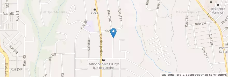Mapa de ubicacion de Maquis 777 en 科特迪瓦, 阿比让, Cocody.