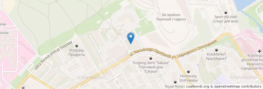 Mapa de ubicacion de Клуб "Досуг" en Rusland, Centraal Federaal District, Oblast Moskou, Городской Округ Красногорск.