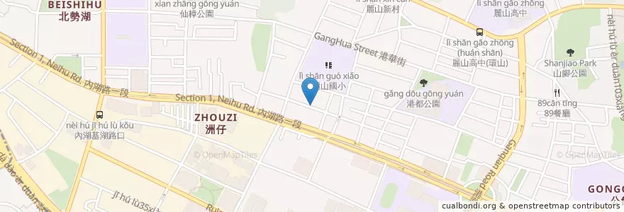 Mapa de ubicacion de 亞記牛肉河粉 en Taiwan, New Taipei, Taipei, Neihu District.