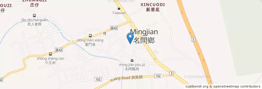 Mapa de ubicacion de 甲旺食堂 en تايوان, مقاطعة تايوان, مقاطعة نانتو, 名間鄉.