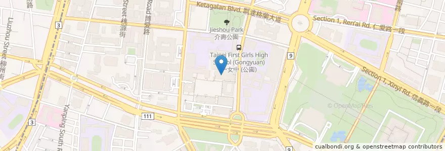 Mapa de ubicacion de 牛之家自助餐 en 台湾, 新北市, 台北市, 中正区.