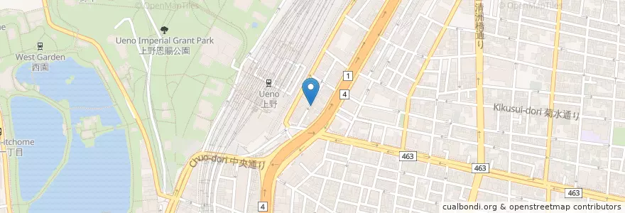 Mapa de ubicacion de Wine Bar Aroma en Japan, 東京都, 台東区.