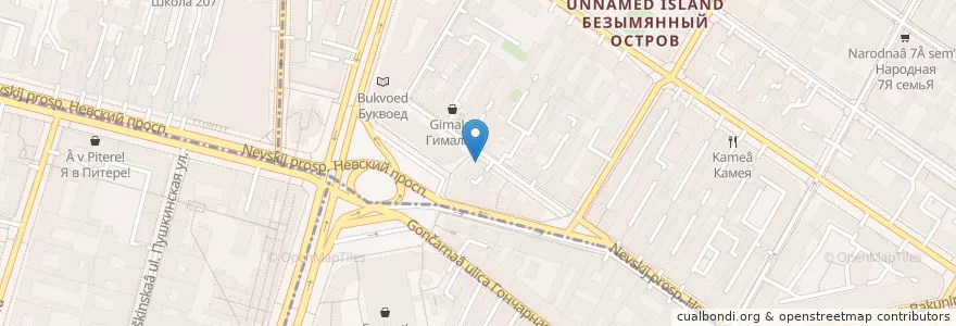 Mapa de ubicacion de Юнистрим en Rusia, Северо-Западный Федеральный Округ, Óblast De Leningrado, San Petersburgo, Центральный Район.