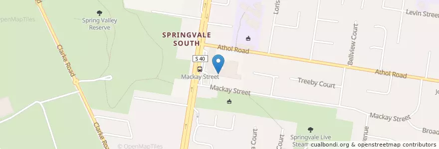 Mapa de ubicacion de Springvale South Church of Christ en 澳大利亚, 维多利亚州, City Of Greater Dandenong.