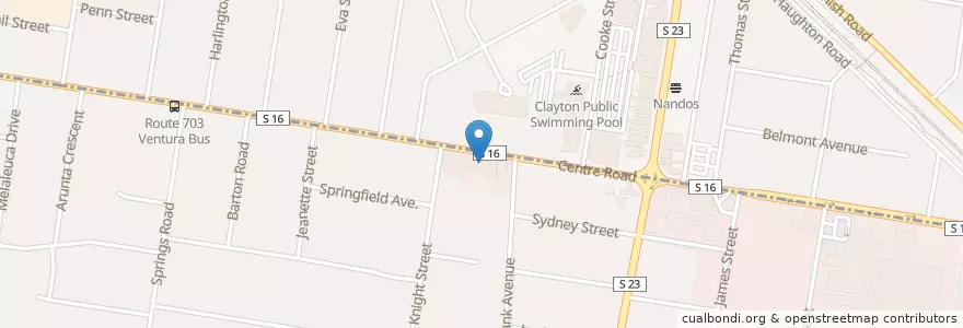 Mapa de ubicacion de Nawab Fusion's en Australien, Victoria, City Of Kingston.