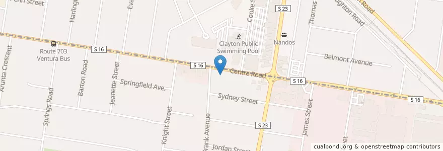 Mapa de ubicacion de Clayton Denture Clinic en Australie, Victoria, City Of Kingston.