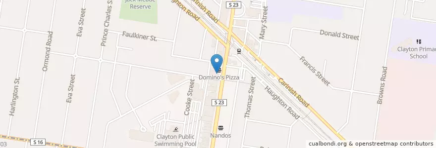 Mapa de ubicacion de Man-o-Salwa en Avustralya, Victoria, City Of Monash.