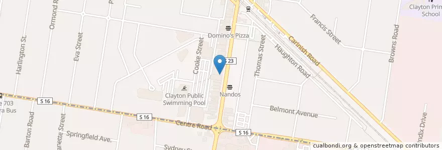 Mapa de ubicacion de Petaling Street en 오스트레일리아, Victoria, City Of Monash.
