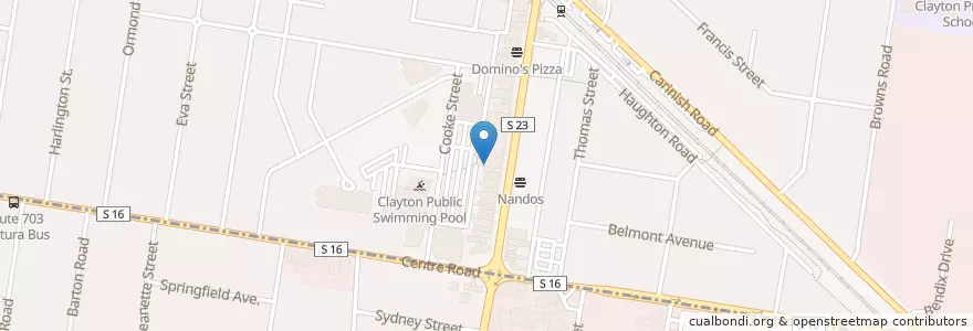 Mapa de ubicacion de Pegasus Cafe en オーストラリア, ビクトリア, City Of Monash.
