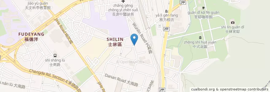 Mapa de ubicacion de 弘爺漢堡 en تايوان, تايبيه الجديدة, تايبيه, 士林區.