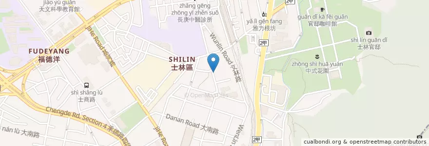 Mapa de ubicacion de 啟宏藥局 en 台湾, 新北市, 台北市, 士林区.