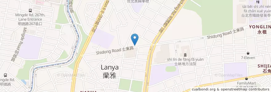 Mapa de ubicacion de 廣集品廣東粥 en 臺灣, 新北市, 臺北市, 士林區.
