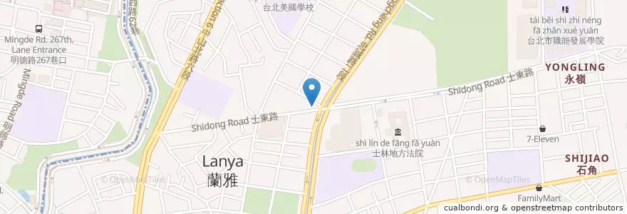 Mapa de ubicacion de 星巴克 en Taiwan, 新北市, Taipé, 士林區.