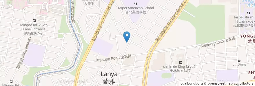 Mapa de ubicacion de 長鴻井飯 en تایوان, 新北市, تایپه, 士林區.