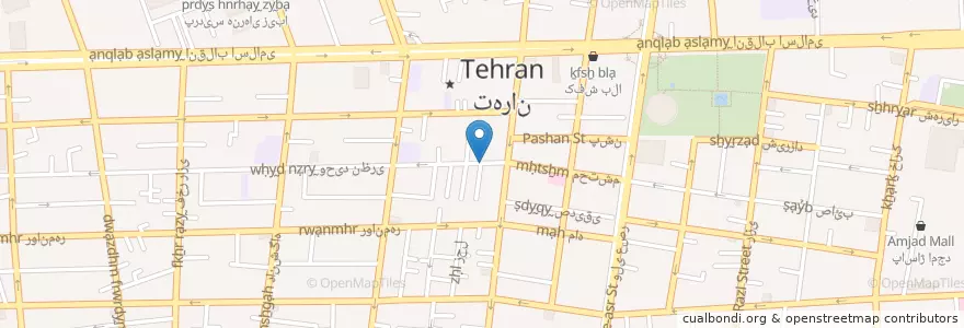 Mapa de ubicacion de قهوه خانه آپادانا en 이란, 테헤란, شهرستان تهران, 테헤란, بخش مرکزی شهرستان تهران.