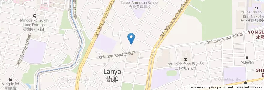 Mapa de ubicacion de 小黑咖啡簡餐 en 臺灣, 新北市, 臺北市, 士林區.