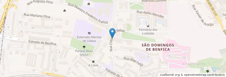 Mapa de ubicacion de Academia de música Bloom en Portugal, Área Metropolitana De Lisboa, Lisboa, Grande Lisboa, Lisboa, São Domingos De Benfica.
