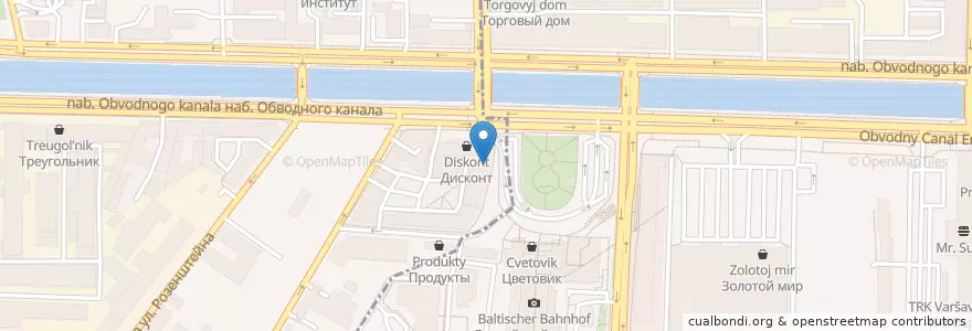 Mapa de ubicacion de Вита центральная en Rusia, Северо-Западный Федеральный Округ, Óblast De Leningrado, San Petersburgo, Адмиралтейский Район.